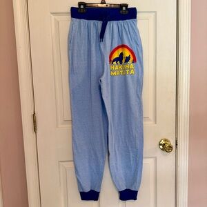 Disney Lion King Light Blue Hakuna Matata Jogger Pants Size Medium